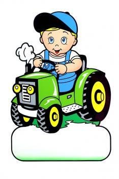 Geburtsfigur Baby Traktor grün